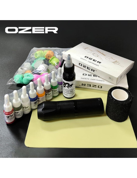 Kit de Pluma de Tatuaje Inalámbrica OZER con Accesorios