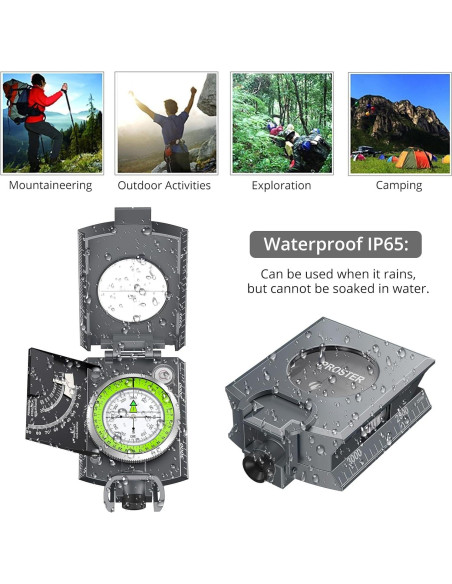 Brújula Proster PST250 con Clinómetro para Camping y Senderismo