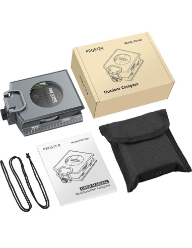 Brújula Proster PST250 con Clinómetro para Camping y Senderismo