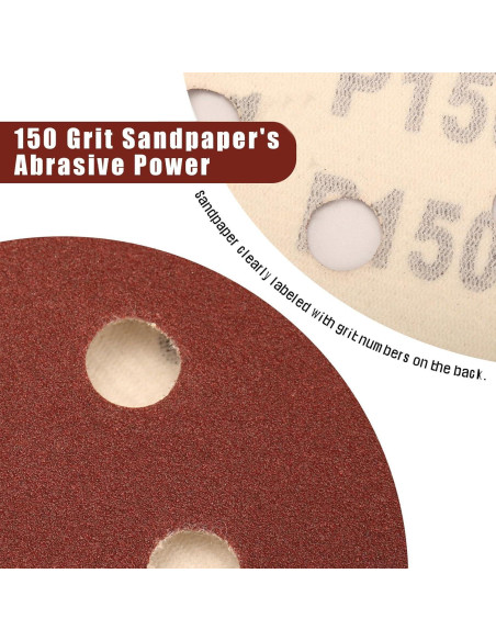 Discos de Lijado Szarint 150 Granos 12.7 cm 150 Pcs Discos de Lijado Szarint 150 Granos 12.7 cm 150 Pcs