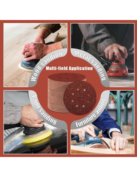 Discos de Lijado Szarint 150 Granos 12.7 cm 150 Pcs Discos de Lijado Szarint 150 Granos 12.7 cm 150 Pcs