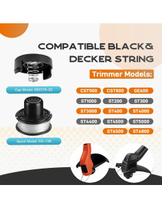 Carrete RS136 Black + Decker 3 Pack 20ft 0.065mm Cortacésped 2