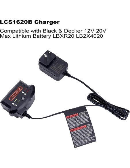 Cargador de Batería LCS1620B Black & Decker 20V 12V