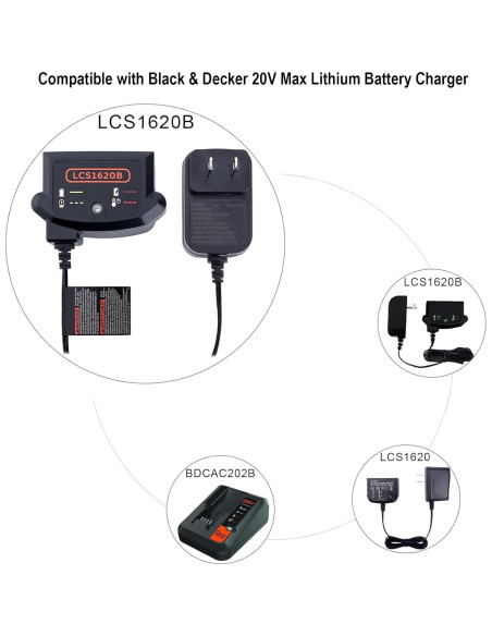 Cargador de Batería LCS1620B Black & Decker 20V 12V
