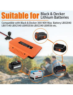 Adaptador de Rueda de Poder Black & Decker 40V con Fusible 2