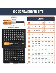 Conjunto de Puntas de Destornillador PRIDE&CRAFT 102 Piezas 2