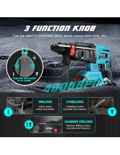 Taladro Martillo Inalámbrico Aoikoy DC-FBA 850W 18V SDS-Plus 2