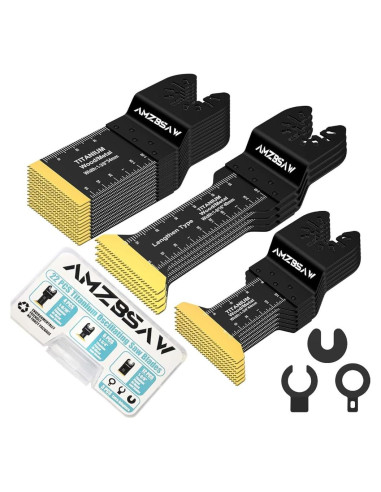 22 Cuchillas de Multiherramienta Titanio AMZBSAW 3 Tipos 16cm