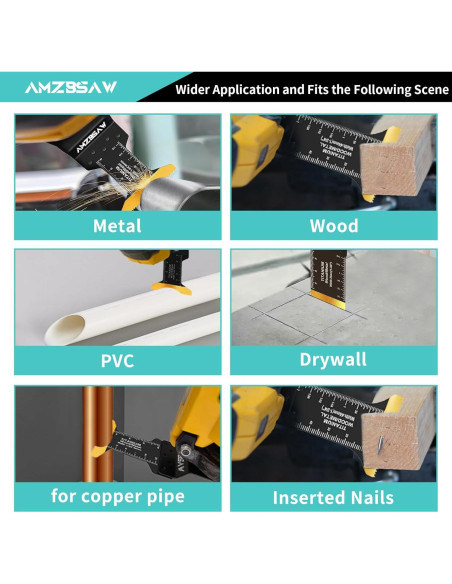 22 Cuchillas de Multiherramienta Titanio AMZBSAW 3 Tipos 16cm