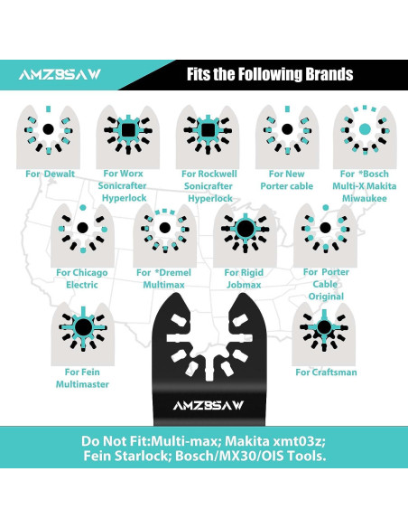 22 Cuchillas de Multiherramienta Titanio AMZBSAW 3 Tipos 16cm