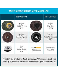 Amoladora Angular Inalámbrica XIKAYADA 21V 4" 12000RPM 2