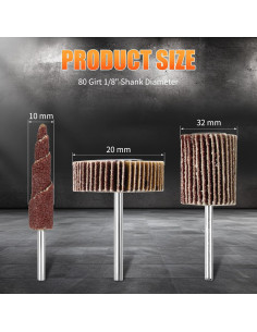 60 Piezas Ruedas de Lijado Flap Mixiflor 80 Granos 3,20 y 2 cm 2