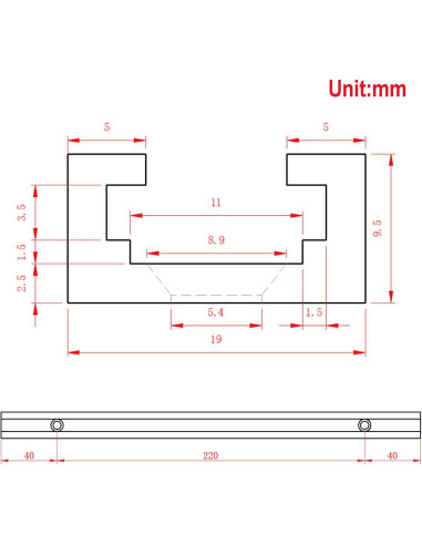Deslizador T-Track Aluminio Zeberoxyz 300mm 4pcs