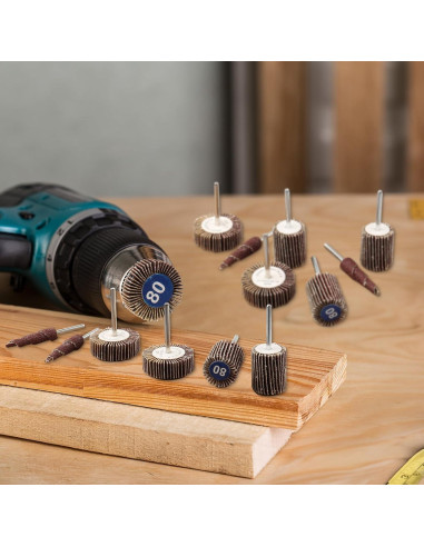 60 Piezas Ruedas de Lijado Flap Mixiflor 80 Granos 3,20 y 2 cm