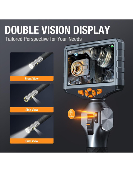 Borescopio Articulado Teslong TD500 con Doble Cámara y Pantalla 5"
