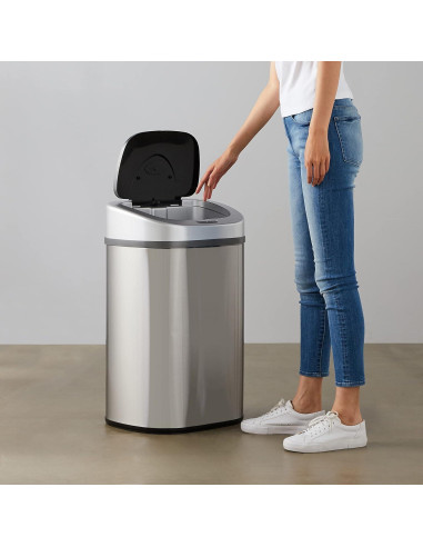 Cubo de Basura Automático Amazon Basics 80L Acero Inoxidable