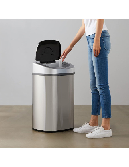 Cubo de Basura Automático Amazon Basics 80L Acero Inoxidable