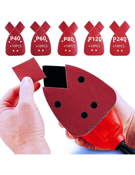 50 Almohadillas de Lijado DUSJVYUE para Lijadora Black and Decker