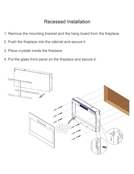 Chimenea Eléctrica Genérico 106 cm Vidrio Templado Control Remoto