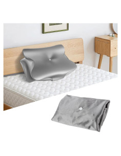Funda de Almohada Contour OWTWCNL de Seda Imitación Gris 63x42.5cm