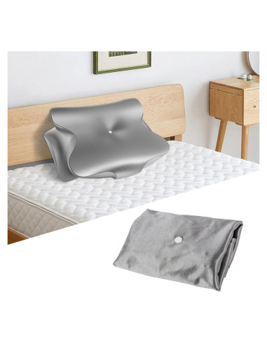 Funda de Almohada Contour OWTWCNL de Seda Imitación Gris 63x42.5cm
