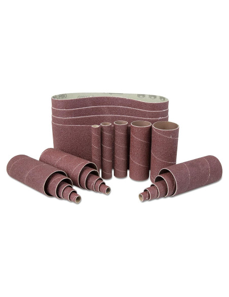 Juego de Papel de Lija de Banda y Manguito WEN 6524 - 24 Piezas 80 Granos Juego de Papel de Lija de Banda y Manguito WEN 6524 - 24 Piezas 80 Granos