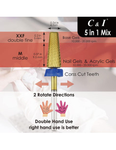 Broca de Uñas 5 en 1 C & I Profesional Carburo de Tungsteno 2