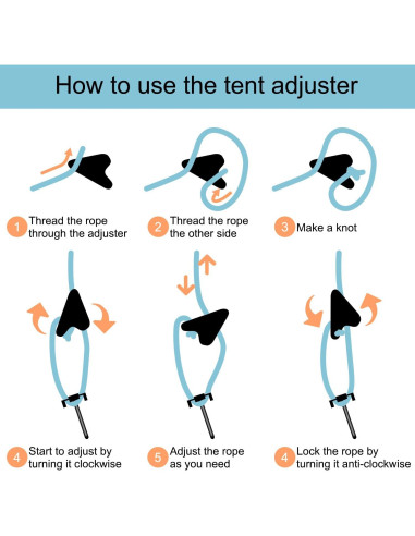 12 Tensores de Cuerda Ultraligeros CooBigo para Camping 3-5mm