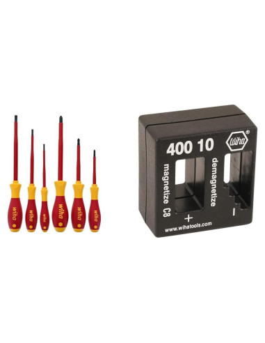 Juego de Destornilladores Aislados Wiha 32092 + Desmagnetizador 40010