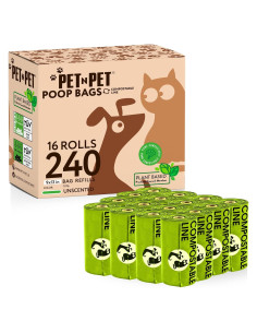 Bolsas de Excremento Pet N Pet 240 Cuentas Compostables 100% a Prueba de Fugas