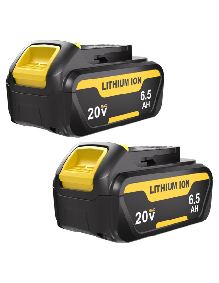 Paquete de 2 Baterías Litio 20V 6.5Ah Leisuda para Dewalt Paquete de 2 Baterías Litio 20V 6.5Ah Leisuda para Dewalt