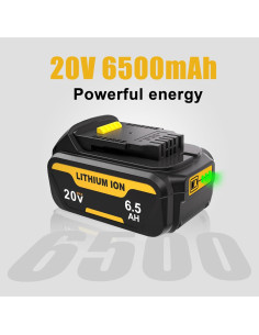Paquete de 2 Baterías Litio 20V 6.5Ah Leisuda para Dewalt 2