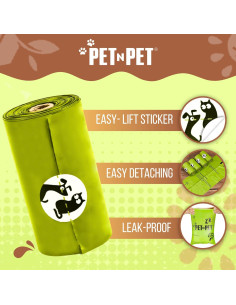 Bolsas de Excremento Pet N Pet 240 Cuentas Compostables 100% a Prueba de Fugas 2