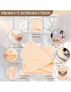 20 Piezas Piel Falsa para Tatuar Proamate 18.8x14.2 cm 2