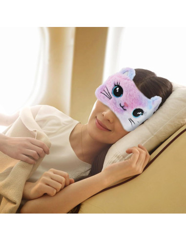 2 Máscaras de Ojos de Felpa Suave WY LIGHTING - Estilo Gato