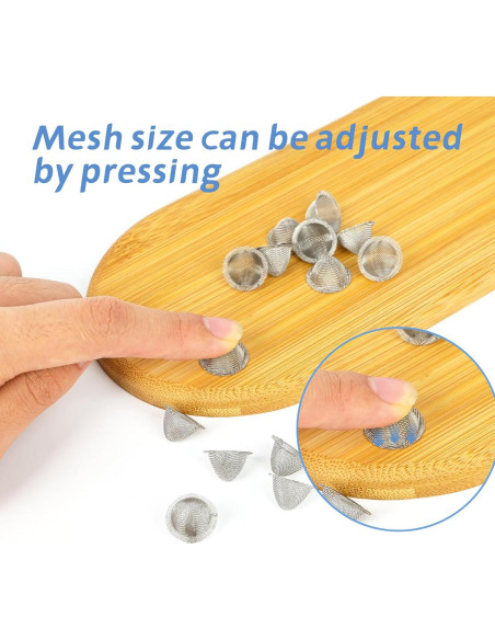 50 Pantallas de Tubo Acero Inoxidable Kojcijs 1.6 cm Reutilizables