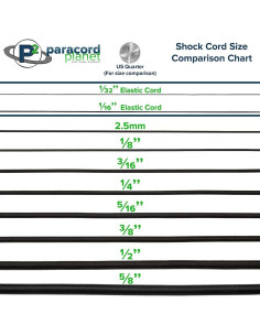 Cuerda elástica bungee Paracord Planet 2.5mm 10 pies nylon 2