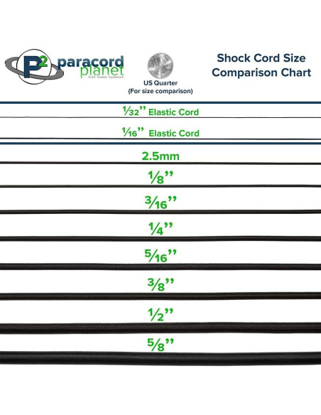 Cuerda elástica bungee Paracord Planet 2.5mm 10 pies nylon