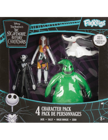 Figuras de Acción TCG Toys FleXfigs - Pesadilla Antes de Navidad - 4 Personajes