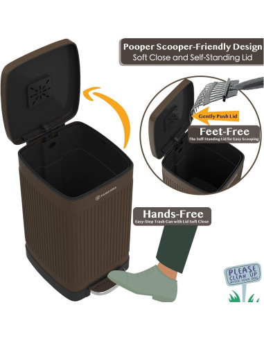 Cubo de Basura PAWZIDEA 20 L para Excremento de Perro