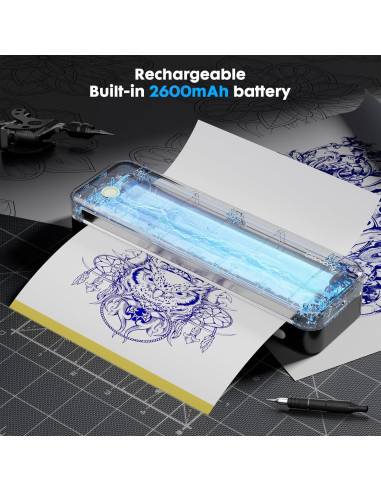 Impresora de Plantillas de Tatuaje Gloryang JD-126 Inalámbrica
