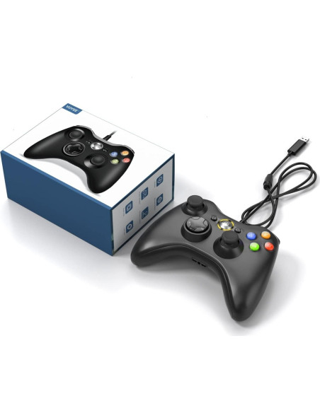 Controlador por Cable VOYEE para Xbox 360 y PC - Negro