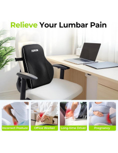 Almohada Lumbar AUVON Ergonómica con Soporte de Espuma 45.7x38.1cm 2