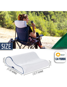 Almohada de Espuma Viscoelástica Alkamto para Viaje 34.8x30 cm 2