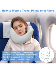 Almohada de Cuello de Viaje Jiaao Espuma Viscoelástica 24x30cm 2