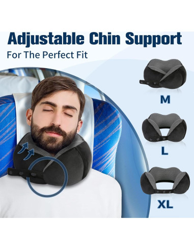 Almohada de Cuello Ajustable Cirorld para Viajes - Espuma de Memoria