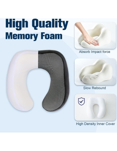 Almohada de Cuello Ajustable Cirorld para Viajes - Espuma de Memoria