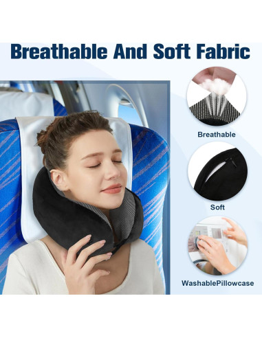 Almohada de Cuello Ajustable Cirorld para Viajes - Espuma de Memoria