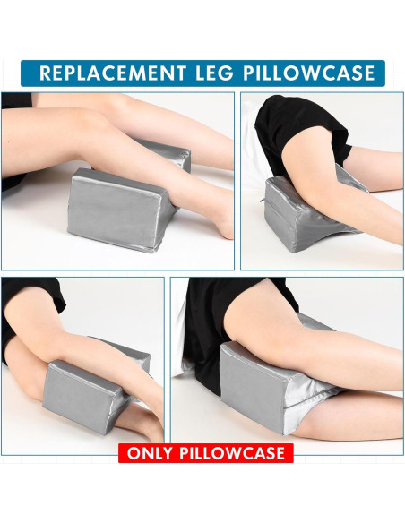 Funda de Almohada para Pierna HunnmingRe 2 Pcs Satén Gris