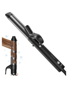 Plancha de Rizar Rotativa Luxspire 3.18 cm Automática Negra